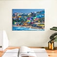 thumbnail image 3 of Elephant Stock Vibrant Seaside Town Wall Art - Horizontal Canvas Wall Art - Living Room Wall Decor - Beach Canvas - Blue And Beige Decor - 12" x 8", 3 of 8