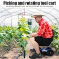thumbnail image 4 of SUSUchens Garden Cart Rolling Workseat Foldable Lazy Garden Seat Stool Rolling Seat,Utility Garden Stool with  Wheels,Picking Rotary Tool Cart with Storage Shelf,Adjustable Height, 4 of 8