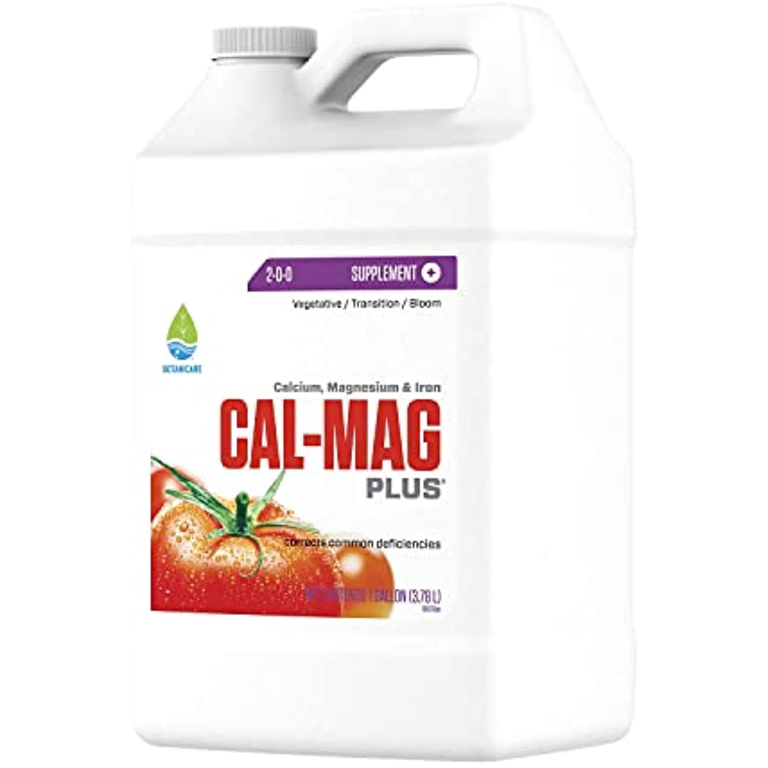 HGC732115 Cal-Mag Plus, A Calcium, Magnesium, and Iron Plant Supplement, Corrects Common Plant Deficiencies, Add to Water Or Use As A Spray, 2-0-0 NPK, 1-Gallon