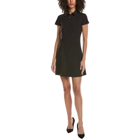 Theory womens Cap Sleeve Polo Dress, 16, Black