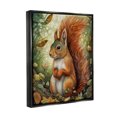 thumbnail image 4 of Stupell Industries Squirrel & Forest Botanicals Animals & Insects Painting Black Floater Framed Canvas Art Print Wall Art, 25 x 31, 4 of 10