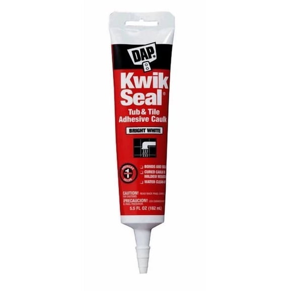 Dap 18001 Kwik Seal Tub &Tile Adhesive Caulk, White, 5.5 Oz-
