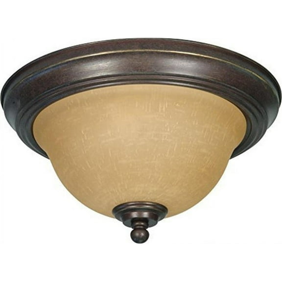 Nuvo 60-1037 - Castillo - 2 Light - 11" - Flush Mount - w/ Champagne Linen Washed Glass