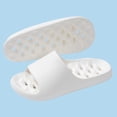 thumbnail image 2 of Unisex Quick Dry Shower Slides - Lightweight EVA Non Slip Bathroom Slippers for Women Men, Cushioned Cloud Sandals with Drainage Holes White,Size 4.5-6, 2 of 6