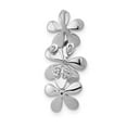 thumbnail image 3 of 14K White Gold Charm Pendant Diamond Round 1 10Ct. Three Flower Chain Slide, 3 of 4