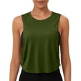 thumbnail image 4 of Womens Workout Tank Tops Racerback Sleeveless Running Workout Yoga Tops Summer Beach Athletic Shirts Army Green L, 4 of 7