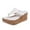 White, variant on Fesfesfes Flip Flops Women's Slope Heel Clip Toe Comfortable Sandals Buckle Casual Slippers 6(37)