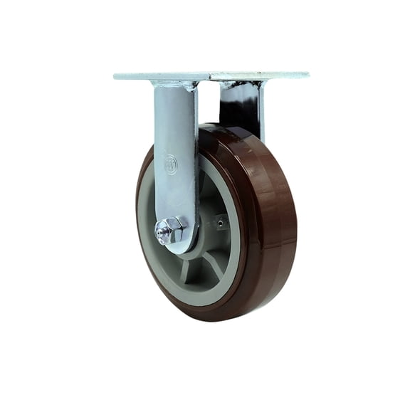 6 Inch Stainless Steel Polyurethane Wheel Rigid Caster with Roller Bearing SCC