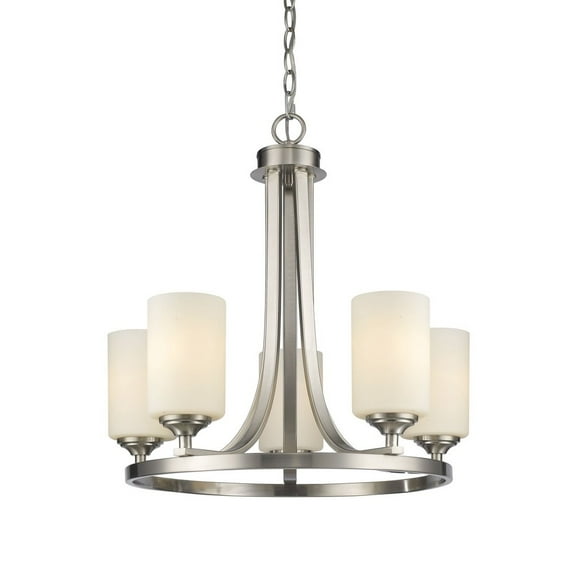 Z-Lite Bordeaux 5 Light Chandelier in Brushed Nickel