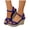 Blue, variant on Women's Platform Wedge Sandals Open Toe Espadrille Strappy Sandal Breathable Buckle Ankle Strap Dressy Shoes Brown Size 6