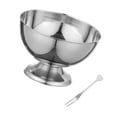 thumbnail image 4 of Taza de heladería Taza de bocadillos portátil de acero inoxidable tazón de postre taza de postre para graduaciones en casa Aniversarios ensalada de M plata, 4 of 8