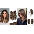 thumbnail image 1 of Invisible Wire Hair Extensions with Thinner Softer Lace Weft Clip in Hair Volumizer, Short Thick Clip in Hairpieces Adding Extra Hair Volume Extensions, 1 of 8