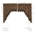 thumbnail image 5 of VHC Brands Navy Star Scalloped Swag Set of 2 36x36x16 Country Curtains, Navy and Tan, 5 of 5