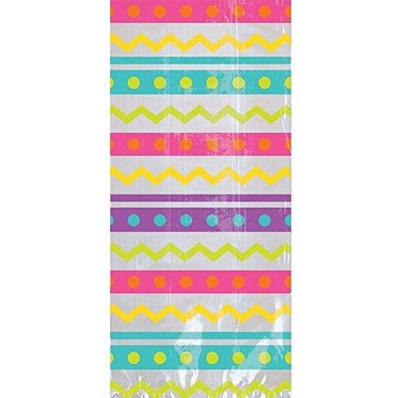 Pastel Chevron & Stripes Easter Party Favor Large Cello Bags