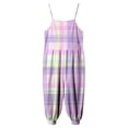thumbnail image 5 of Staki Easter Jumpsuit for Baby Girls Girls Wide Leg Jumpsuit Kids Casual Sleeveless Romper Spaghetti Overalls with Pockets 1-10Y(Light Purple,3-4 Years), 5 of 6