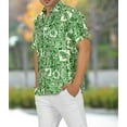 thumbnail image 2 of HAPPY BAY Men's Hawaiian Vacation Beach Shirts Casual Short Sleeve Shirts Button Down Shirt Men XL Tropical, Autumn Green, 2 of 6
