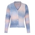 thumbnail image 4 of Fesfesfes Sweater Jacket for Women Casual Long Sleeve Button Tie-dyed Short Sweater Ladies Outwear, 4 of 6
