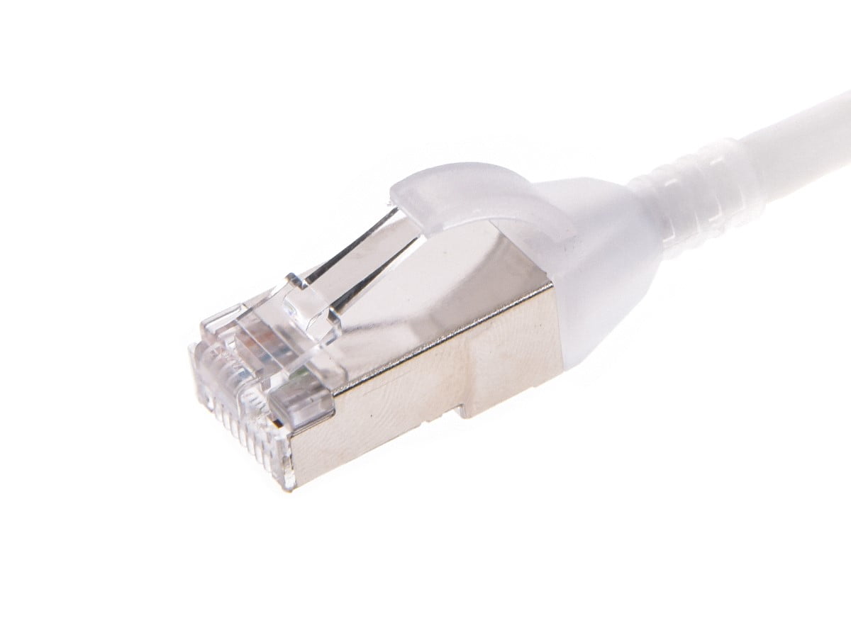 Monoprice Cat6A Ethernet Patch Cable - 25 Feet - White | Snagless, Double Shielded, Component Level, CM, 30AWG, Computer Networking Cable LAN Modem Router - SlimRun Series