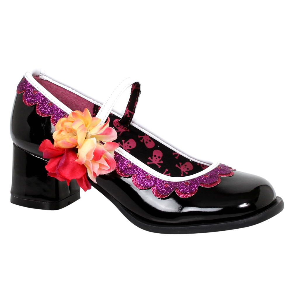 175-ROSA, 1.75" Heel Girls Mary Jane Sugar Skull Shoes - image 2 of 2