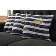 thumbnail image 5 of Ambesonne Flamingo Throw Pillow Cover 4 Pack, Animal Motif Design, 20", Dark Blue Mustard White, 5 of 5