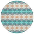 thumbnail image 2 of Addison Rugs Chantille Indoor/Outdoor Transitional Geometric Teal Washable Round Rug, 8' x 8', 2 of 6