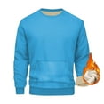 thumbnail image 2 of Men's Sherpa Sweatshirt Warm Fleece Lined Solid Color Sweatshirts Heavyweight Long Sleeve Winter Pullover Tops Sky Blue M, 2 of 7