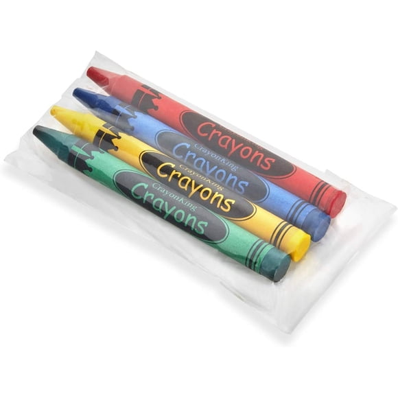 CrayonKing 25 Ensembles de 4 Paquets (100 Craies de Cire en Vrac) – Non Toxiques Emballés Individuellement Parfaits pour Fêtes Restaurants Salles de Classe & Plus