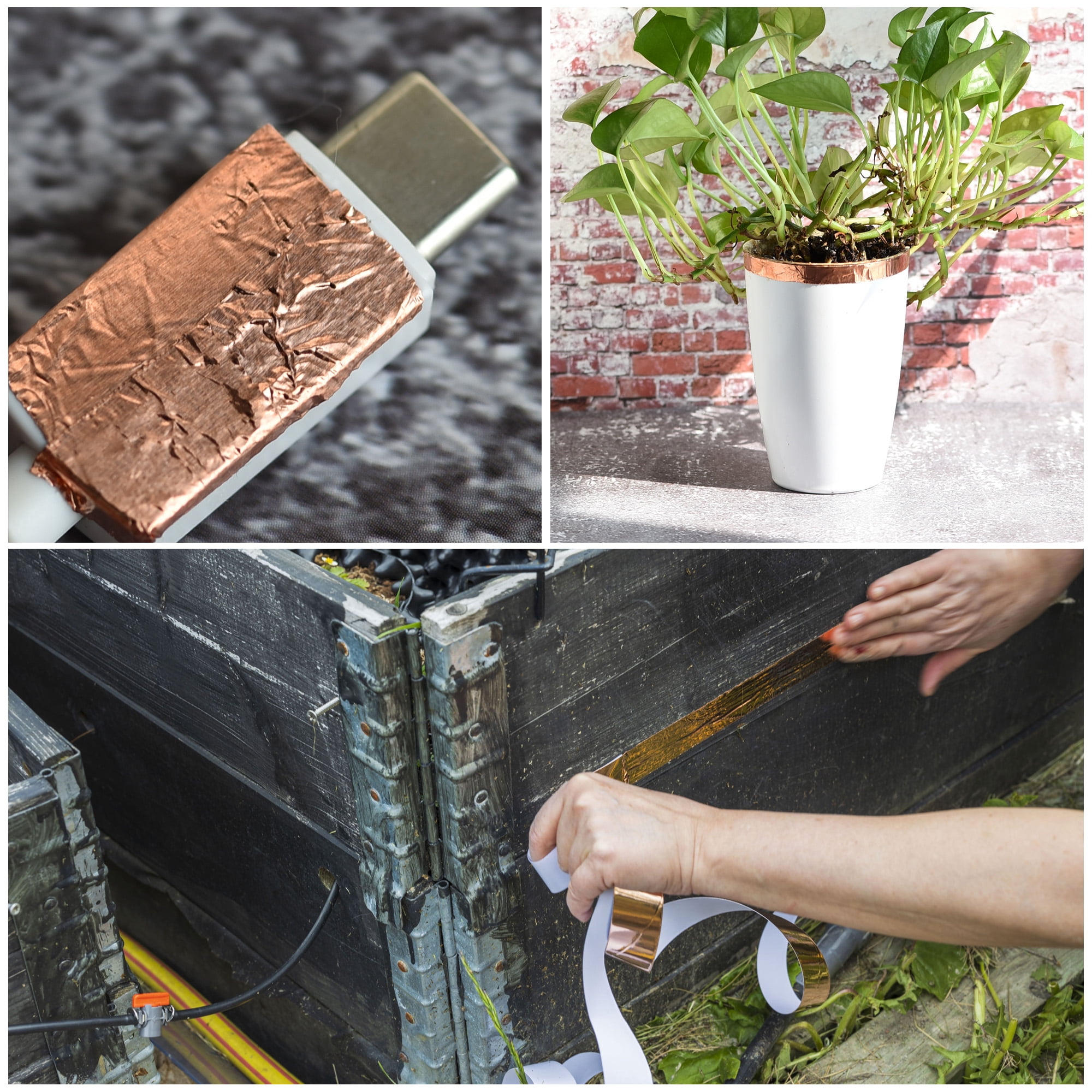 Uxcell Single-Sided Conductive Tape Copper Foil Tape 5mm/6mm/8mm/10mm x 30m/98.4ft 4 packs