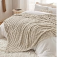 thumbnail image 5 of Cozy Comfort Brown Fleece Blanket for Couch - Super Soft Cozy Queen Blankets for Women,Girls, 90x90 Inches, 5 of 8