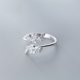 thumbnail image 1 of Anillo de plata S925 estilo femenino fresco Anillo abierto con rama de olivo con incrustaciones de diamantes Anillo único, Adecuado para pieles sensibles, 1 of 5