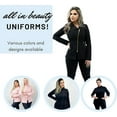 thumbnail image 3 of All in Beauty Black top Scrubs for Women, Aestheticians Uniform for Spa, Black Zipper Long Sleeves Stylist Jacket (XL), 3 of 6