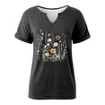 thumbnail image 4 of HOWPAY Womens T Shirts V Neck Short Sleeve Vintage Floral Graphic Tops Casual Loose Fit Lightweight Cute Summer Wildflower Tee Grey XXL, 4 of 4