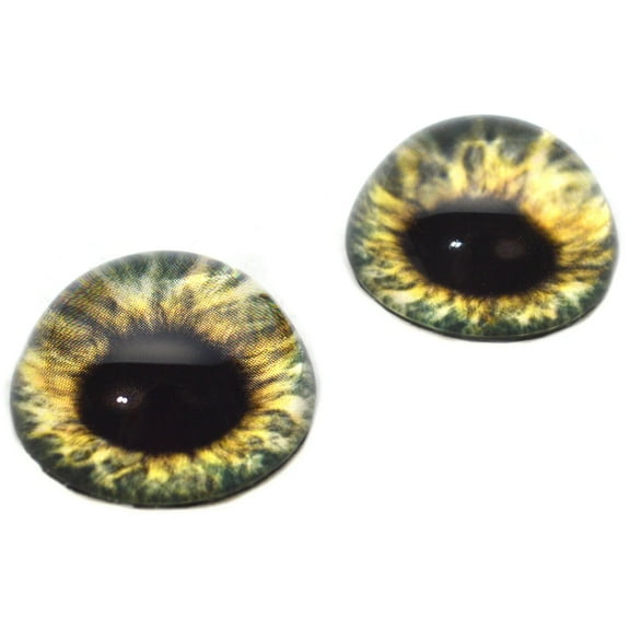 High Domed Olive Green Human Glass Eyes