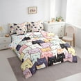 thumbnail image 3 of Manfei Pet Animal Kitten 7-Piece Twin Bedding Sets,Colorful Cartoon Cat Bedding Comforter Set,Pink White Black Sheet Sets For Boys Girls,Lightweight Room Decor Reversible, 3 of 8