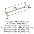 thumbnail image 5 of Amerock Faraday 12-5/8 inch (320mm) Center-to-Center Golden Champagne Cabinet Pull, 5 of 6