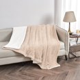 thumbnail image 4 of Linery & Co. Luxurious Ribbed Texture Reversible Sherpa Blanket Twin - White, 4 of 5