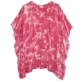 thumbnail image 4 of Tie-Dye Lace Trim Cover-Up Caftan - Fuchsia S/M, 4 of 5