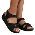 thumbnail image 1 of Womens Platform Wedge Dressy Sandals with Arch Support Comfortable Leather Chunky Mid Heels Ladies Sandals, 1 of 7