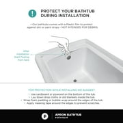 Fine Fixtures Acrylic-Fiberglass Soaking Bathtub, White. Alcove| Apron Front Right Hand 60x32