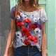 thumbnail image 4 of Camisetas con temática Floral para mujer, ropa básica de verano, Tops holgados con estampado 3D, 2022, 4 of 4