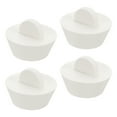 thumbnail image 1 of Tapón de drenaje de goma de 4 piezas para bañera, se adapta de 1 pulgada a 1-3/8 pulgadas, blanco, 1 of 6