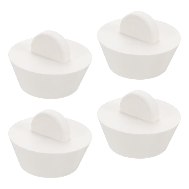 Tapón de drenaje de goma de 4 piezas para bañera, se adapta de 1 pulgada a 1-3/8 pulgadas, blanco