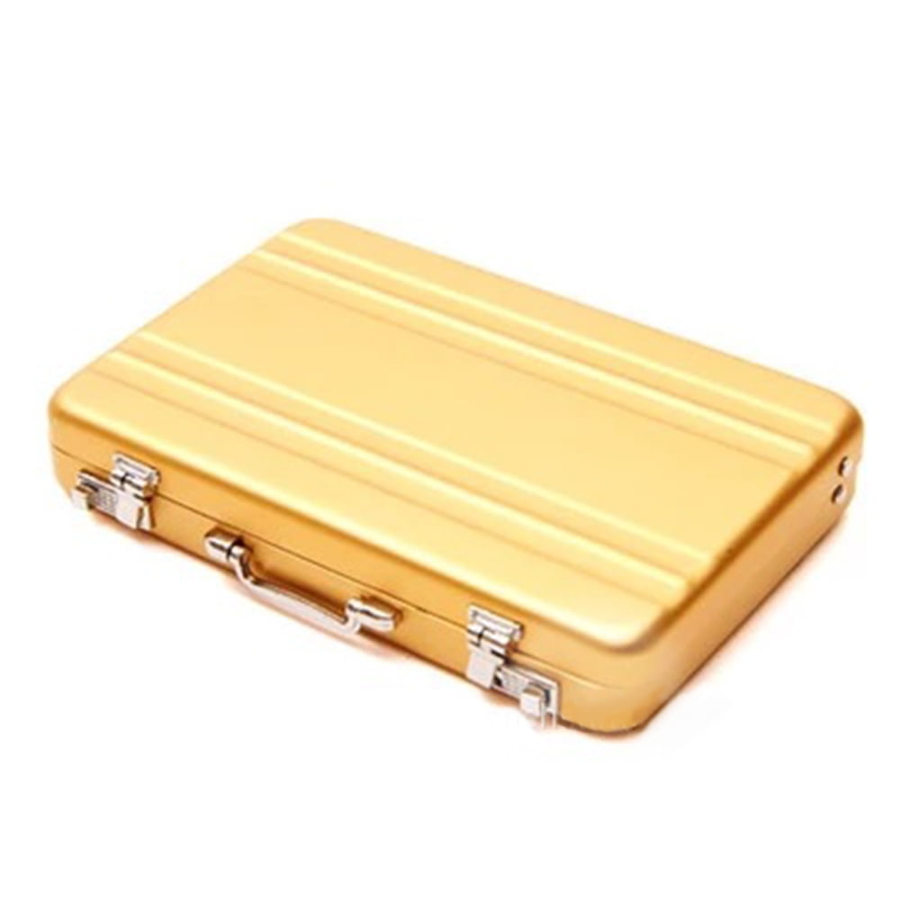 Accessories Solid Gift Mini Aluminum Suitcase Shaped Business Card