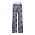 thumbnail image 5 of Dyegold Lounge Pants Women Comfy Casual Pajama Y2k Pants Floral Print Drawstring High Waist Wide Leg Palazzo Lounge Pants, 5 of 6