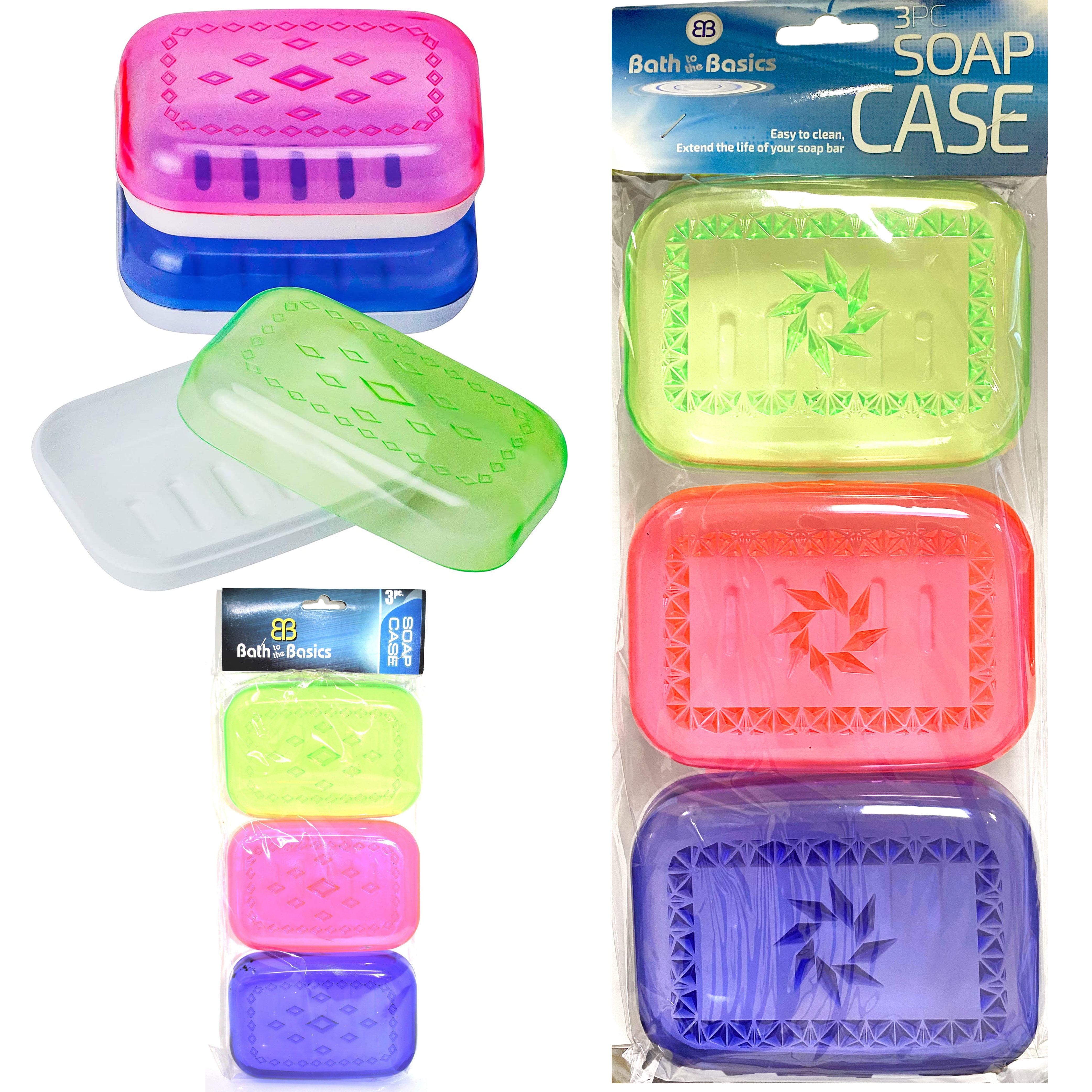 Assorted Colors 2PC Soap Case Holder Container Box for Bathroom 