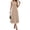 Khaki, variant on Womens Spring Dresses Asymmetrical Neck Short Sleeve Pleated Swing Knit Midi Dress Business Casual