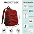 thumbnail image 6 of Black and Red Checkered Backpack Backpack for School,Cute School Bag,Schoolbag with Adjustable Shoulder Straps & Padded Back,13.8"x11.4"x6", 6 of 6