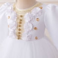 thumbnail image 5 of FYDUU Robe Fille Élégante à Manches Longues en Maille Robes Sœur pour Filles Robe de Soirée Formelle Tulle Robes Princesse Abaya Robes pour Enfants 3-4 Ans, 5 of 5