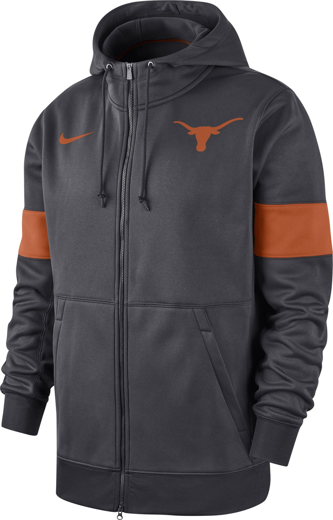 Nike Men's Texas Longhorns Grey Therma Football Sideline FullZip