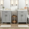 thumbnail image 4 of MODERNLUXE 48" Bathroom Vanity with Double Sink,Bathroom Storage Cabinet Set with Soft-Close Doors, Flip Drawers and Double-Layer Door Shelves(Mirror not Included),Grey, 4 of 13